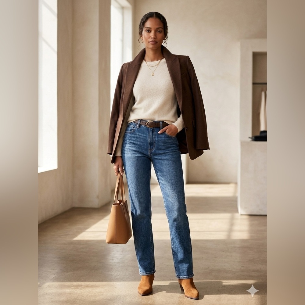 Gap Denim Mid Rise Straight Leg Jeans 2 /26 Regular Blue Wash Essential Classic - Picture 10 of 11